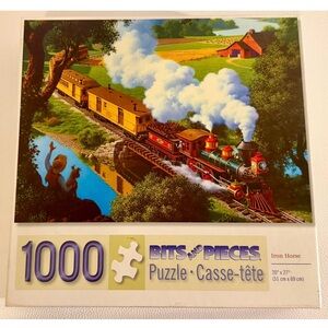 Bits And Pieces Iron Horse Train Puzzle 1000 Pc Paul Detlefsen COMPLETE 20x27